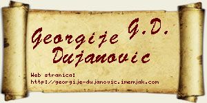 Georgije Dujanović vizit kartica